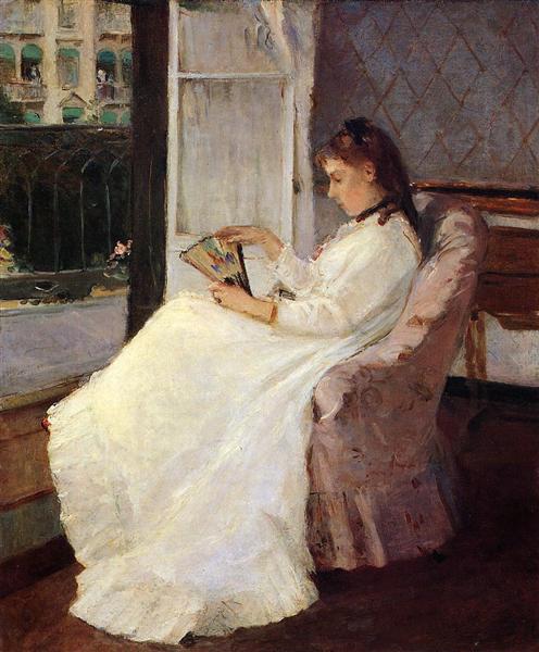 La hermana de la artista ante una ventana by Berthe Morisot (1869)