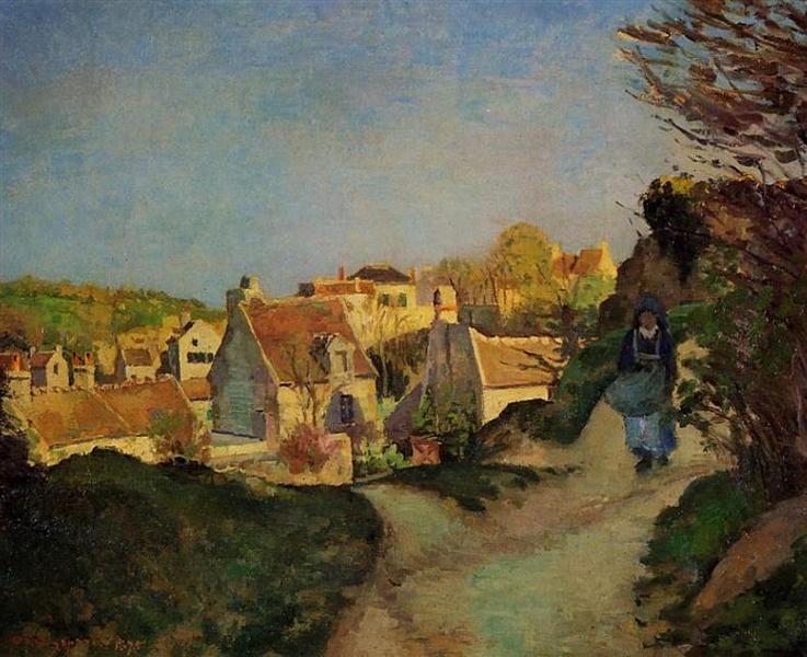 El huerto en Pontoise by Camille Pissarro (1877)