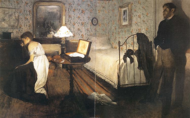 Interior (La violación) by Edgar Degas (1869)