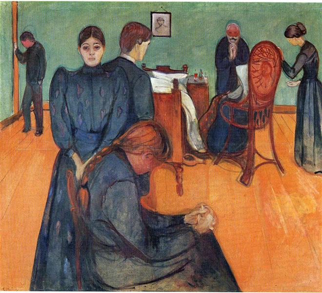 La muerte en la habitación del enfermo by Edvard Munch (1893)