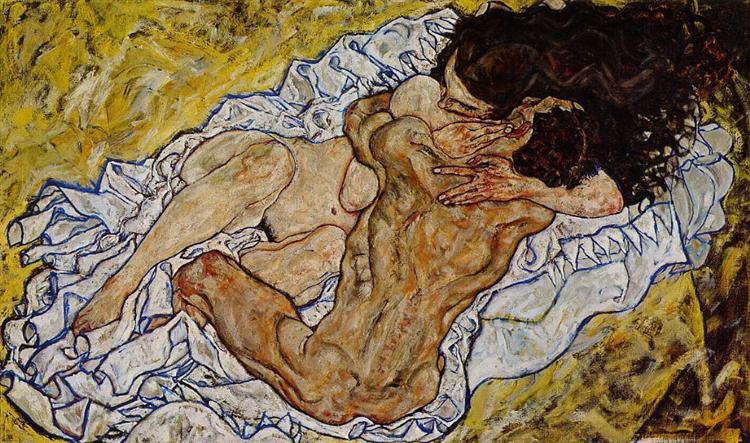 El abrazo by Egon Schiele (1917)
