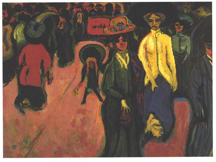 Calle, Dresde by Ernst Ludwig Kirchner (1908)