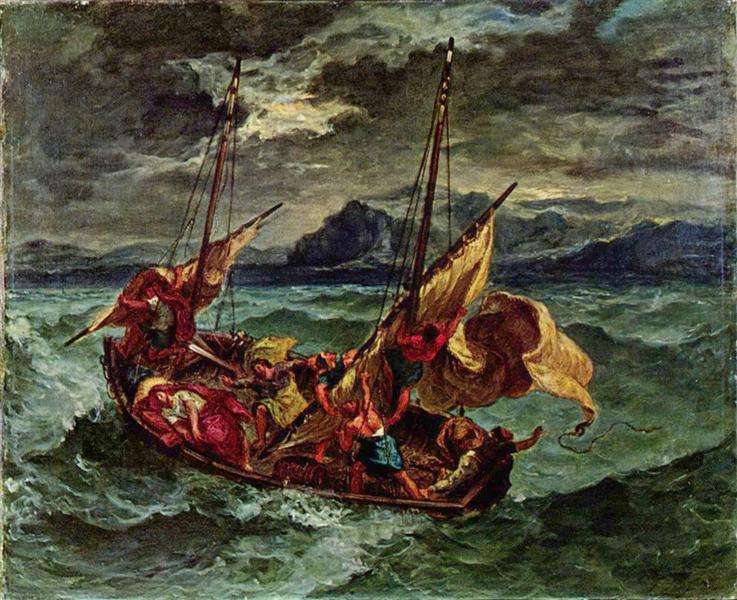 Cristo en el mar de Galilea by Eugène Delacroix (1854)