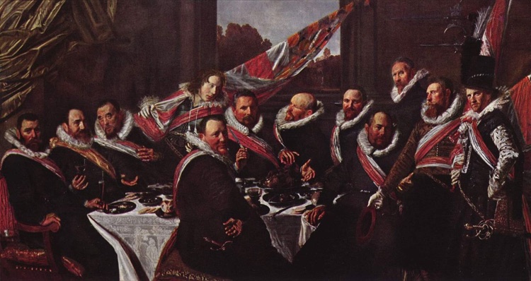 Banquete de los oficiales de la guardia cívica de San Jorge by Frans Hals (1616)