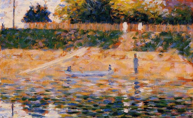 Bañistas en Asnières (estudio) by Georges Seurat (1884)