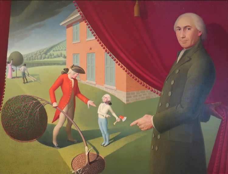 Parson Weems' Fable by Grant Wood (1939)