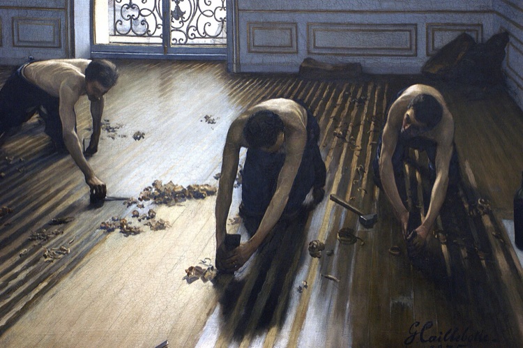Los acuchilladores de parqué by Gustave Caillebotte (1875)