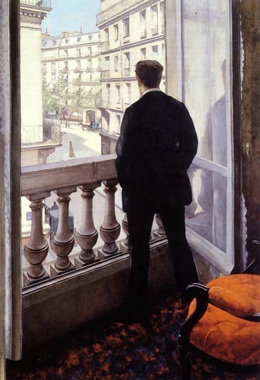 Hombre joven en la ventana by Gustave Caillebotte (1876)