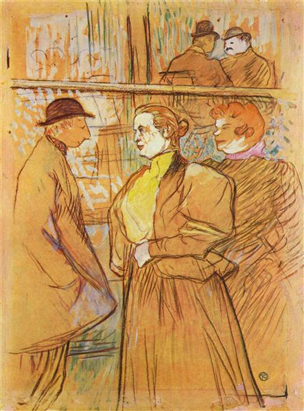 La Goulue entrando en el Moulin Rouge by Henri de Toulouse-Lautrec (1892)