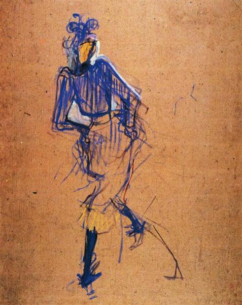 Jane Avril bailando by Henri de Toulouse-Lautrec (1892)