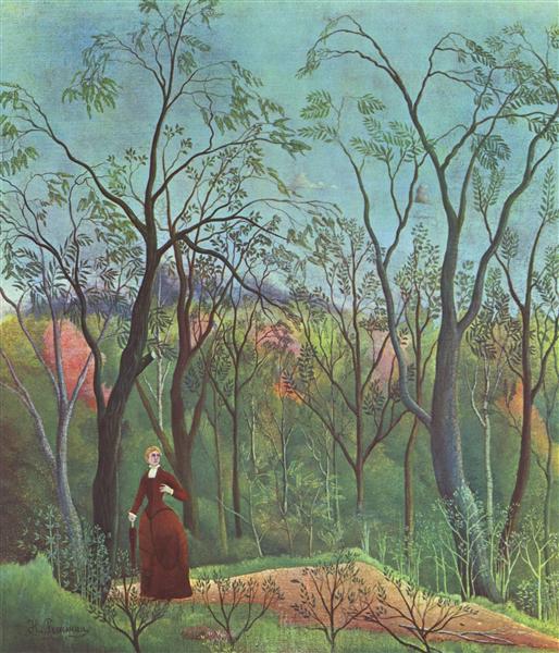 El paseo por el bosque by Henri Rousseau (1890)