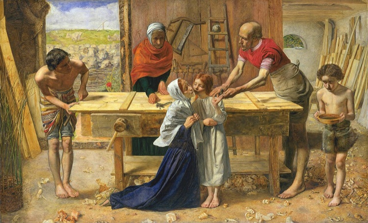 Cristo en casa de sus padres by John Everett Millais (1850)