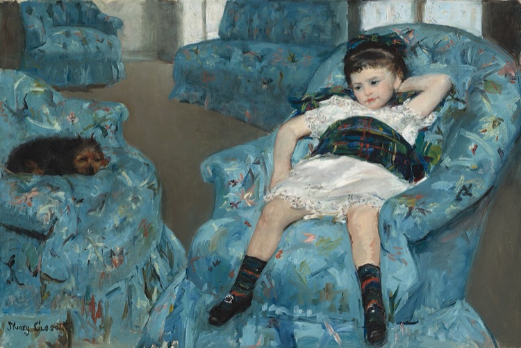 Niña en un sillón azul by Mary Cassatt (1878)