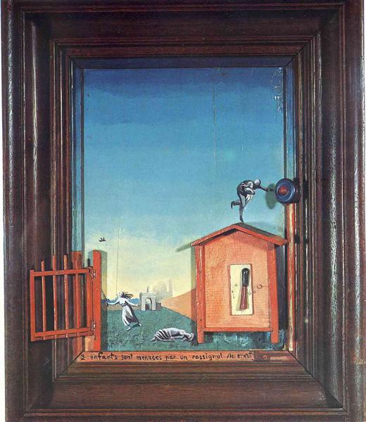 Dos niños amenazados por un ruiseñor by Max Ernst (1924)