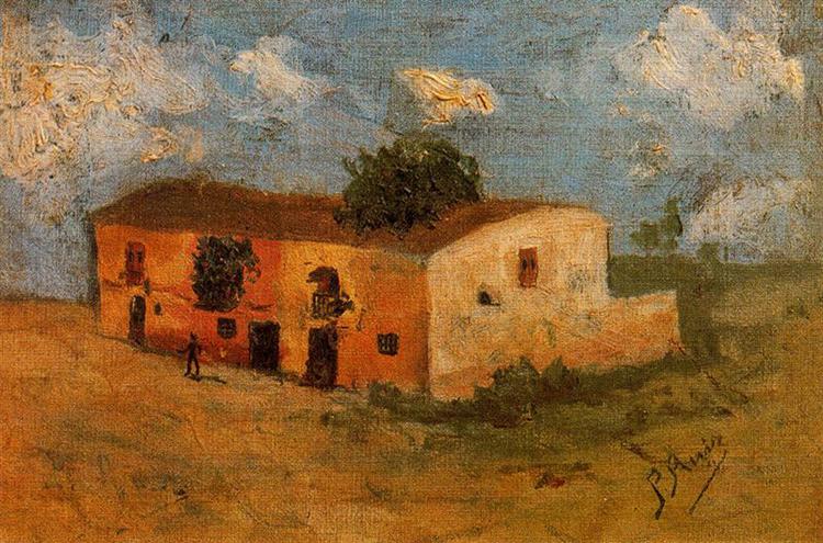 House in the field by Pablo Picasso (1893)