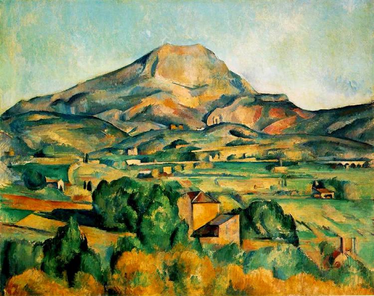 La montaña Sainte-Victoire vista de Bibémus by Paul Cézanne (1897)