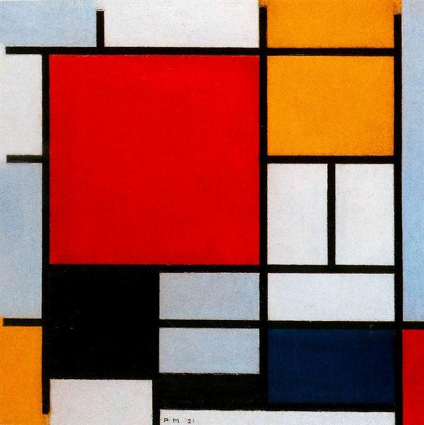 Composición en rojo, amarillo, azul y negro by Piet Mondrian (1921)