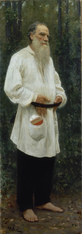 Leo Tolstoy Barefoot by Ilya Repin (1901)