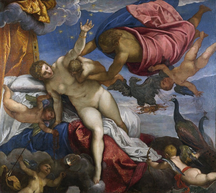 El origen de la Vía Láctea by Tintoretto (1575)