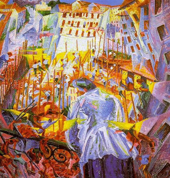 La calle entra en la casa by Umberto Boccioni (1911)