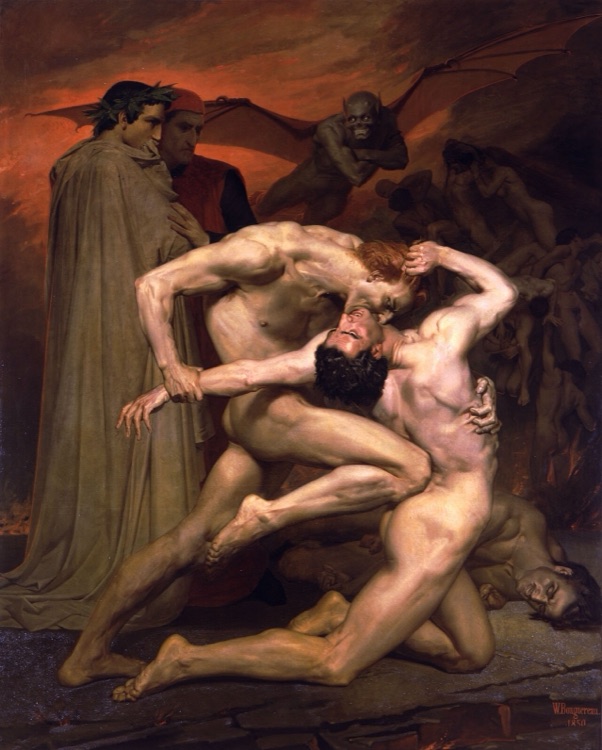 Dante y Virgilio en el infierno by William-Adolphe Bouguereau (1850)