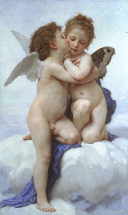Cupido y Psique niños by William-Adolphe Bouguereau (1890)